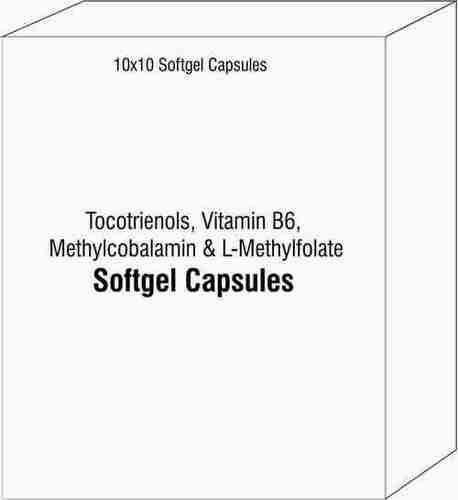 Softgel Capsules of Tocotrienols Vitamin B6 Methylcobalamin and L-Methylfolate