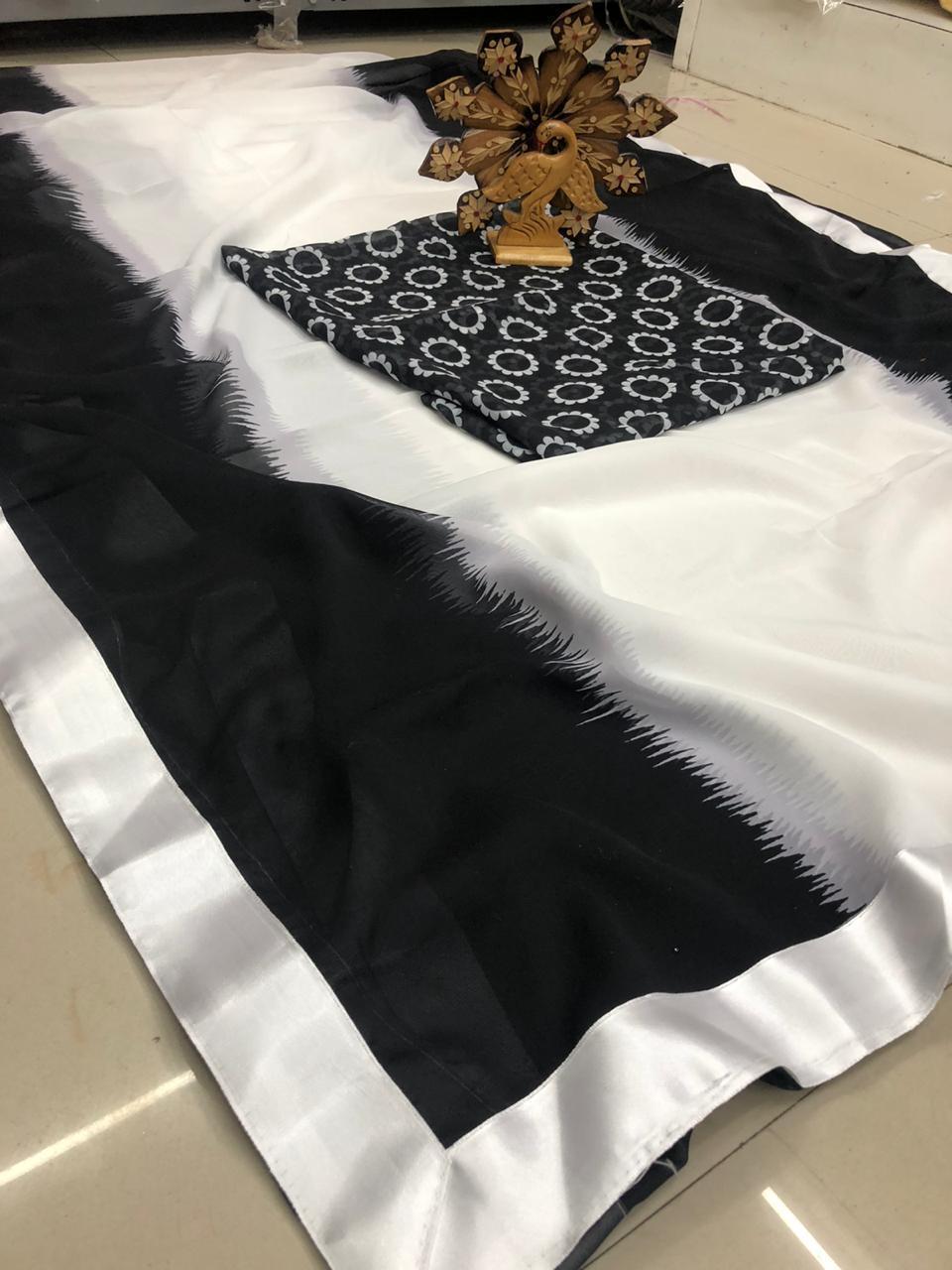 Black Printed Saree