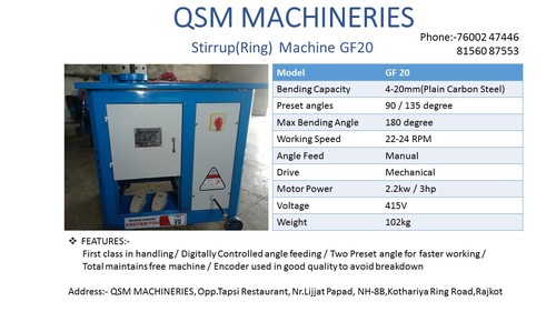 Gf20 Stirring Bending Machine Bending Angle: 0-180Degree