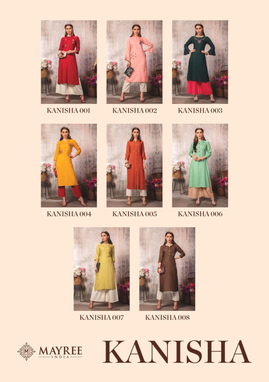 Slub Rayon With Embroidery Straight Kurti - 14 Kg Fabric, M(19)-3xl(23) Sizes | Party Wear, Formal, Quick Dry, Cool Pass, 3-4th Sleeve Style
