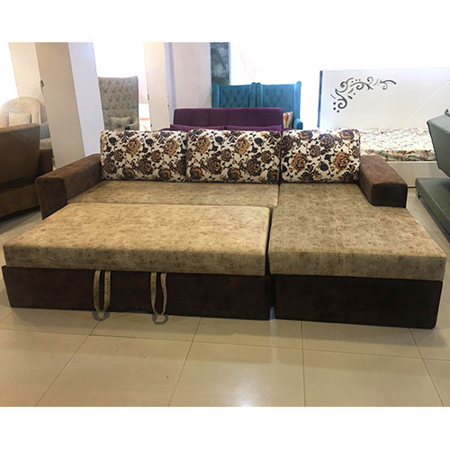 स्टोरेज के साथ एल शेप सोफा कम बेड