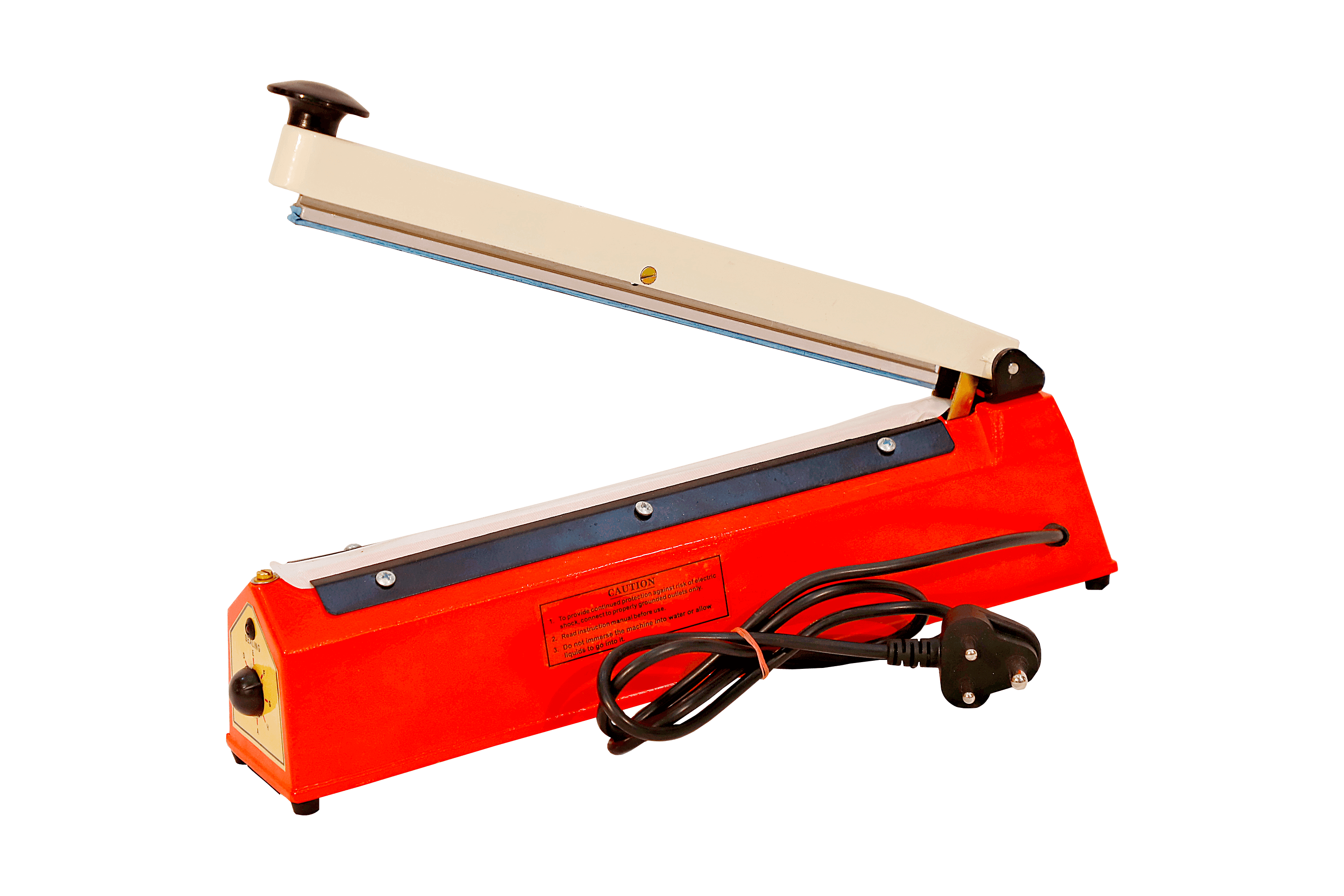 Hand Sealer 300sps - 300mm Length, 1.6mm Width | Manual Pouch Sealing Machine, Impulse Sealing, Led & Buzzer Indicators, Round Element For Cutting
