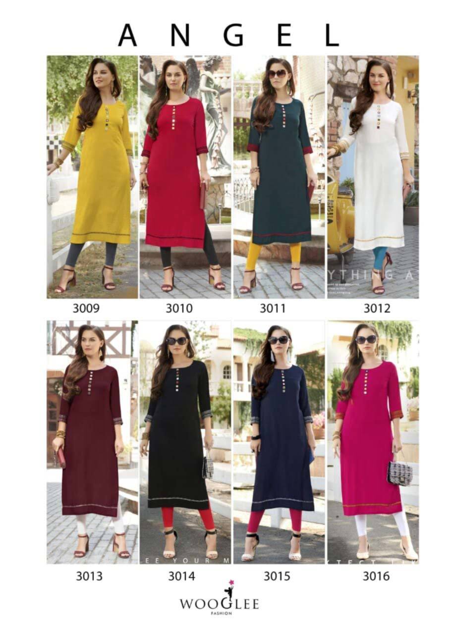Heavy Rayon Mirror Handwork Kurti - Sizes M(38) To Xxxl(46), 3-4th Sleeve | Cool Dry, Washable, Quick Dry, Daily Wear, Customized Logo