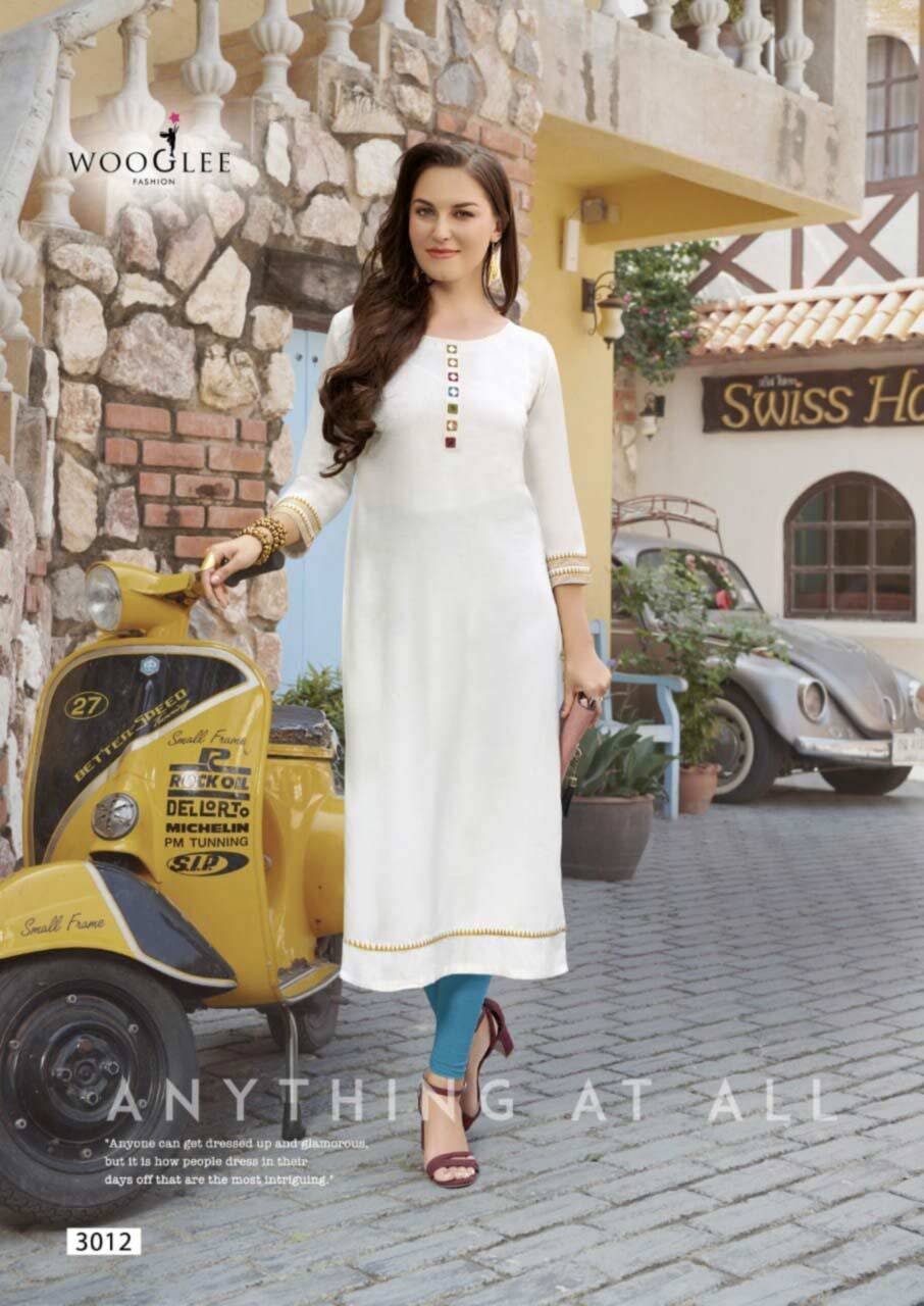Heavy Rayon Mirror Handwork Kurti - Sizes M(38) To Xxxl(46), 3-4th Sleeve | Cool Dry, Washable, Quick Dry, Daily Wear, Customized Logo