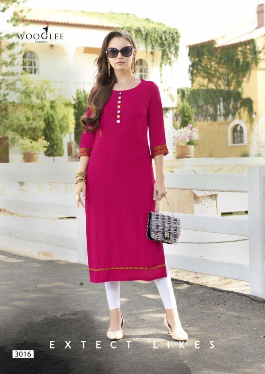 Heavy Rayon Mirror Handwork Kurti - Sizes M(38) To Xxxl(46), 3-4th Sleeve | Cool Dry, Washable, Quick Dry, Daily Wear, Customized Logo