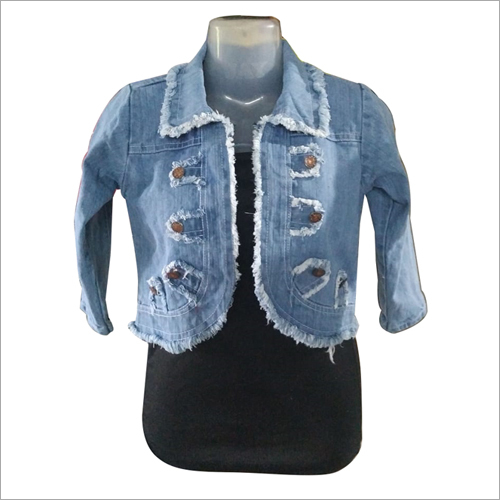 Ladies Short Denim Jacket - Denim, Sizes S-xxl, Printed Pattern, Long Sleeve | Washable, Designed For Women, Perfect For Winter Wear