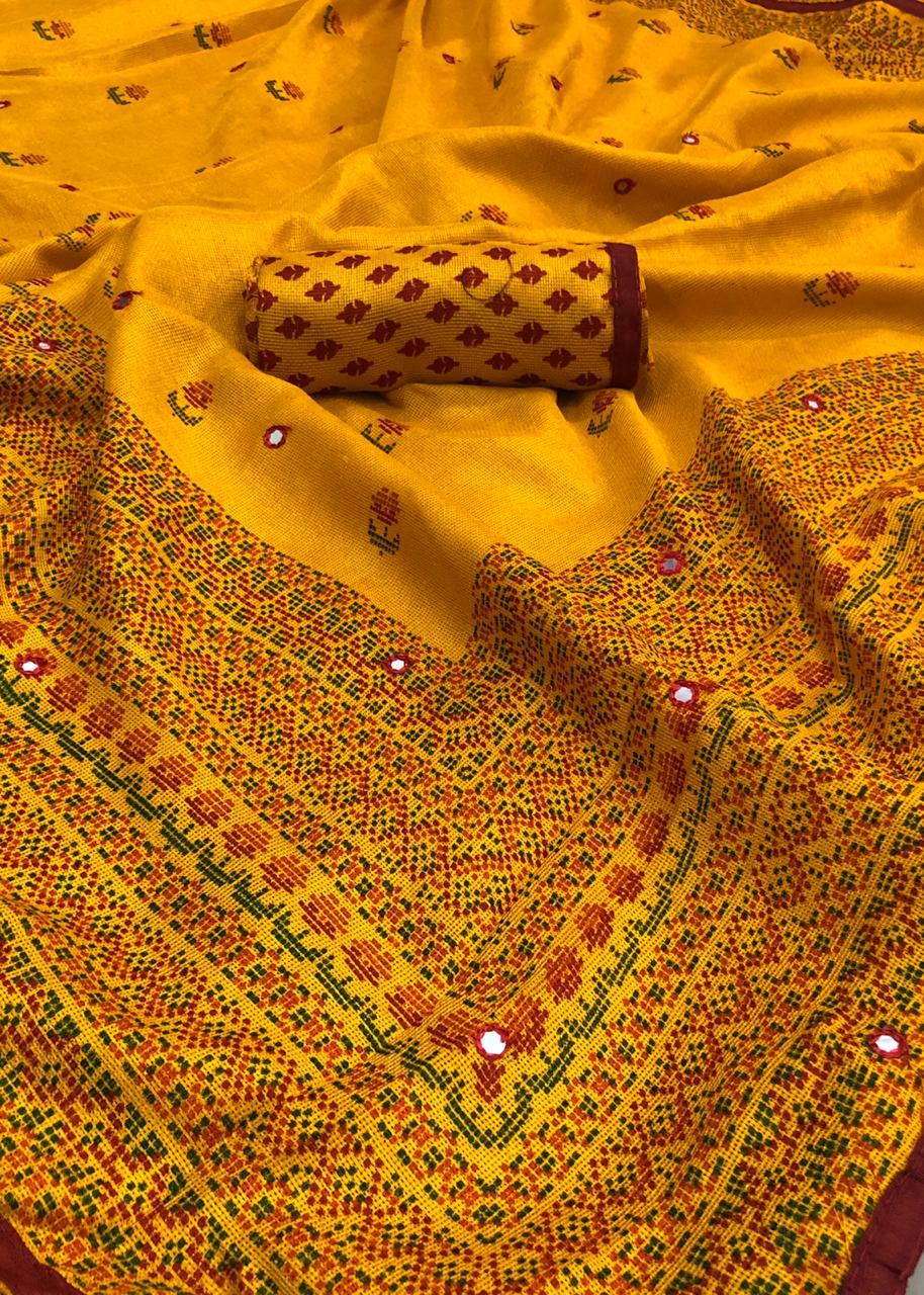 Georgette Digital Print Saree - 6.3 Meters With 0.8 Meter Blouse Piece | Multi Color, Silk Material, Suitable For All Seasons, Bollywood Style
