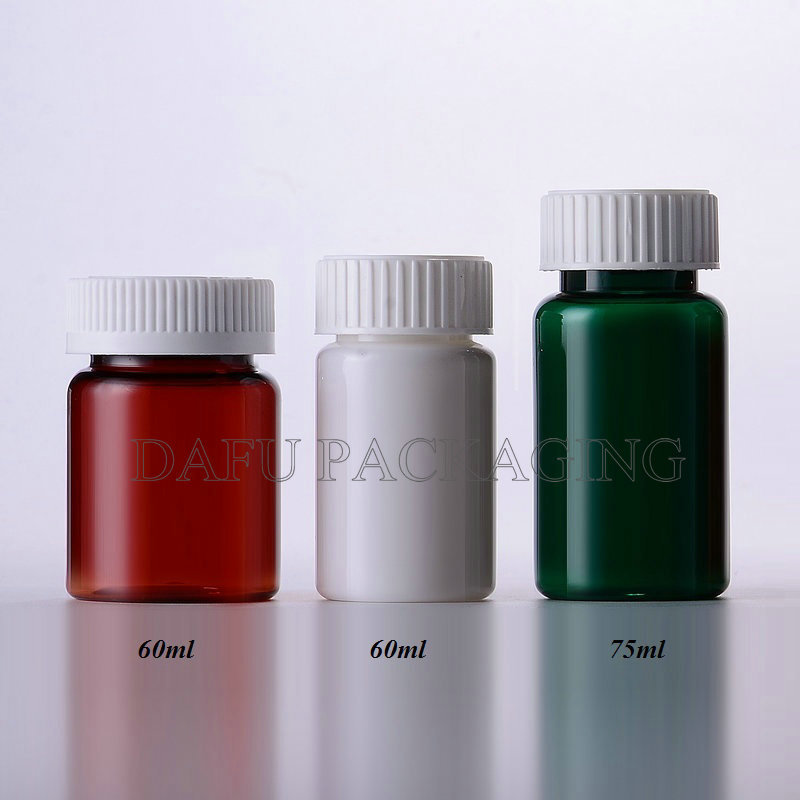 Plastic Pet Bottle - 60ml To 625ml, Amber, White, Black, Red, Green, Blue - Child Proof Cap, Soft Material, Warranty Included