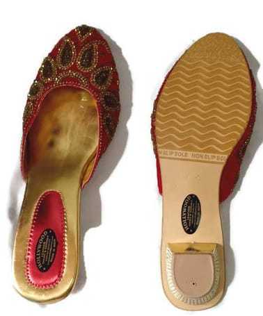 Red Embroidered Ladies Sandals