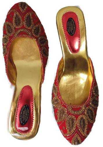 Red Embroidered Ladies Sandals