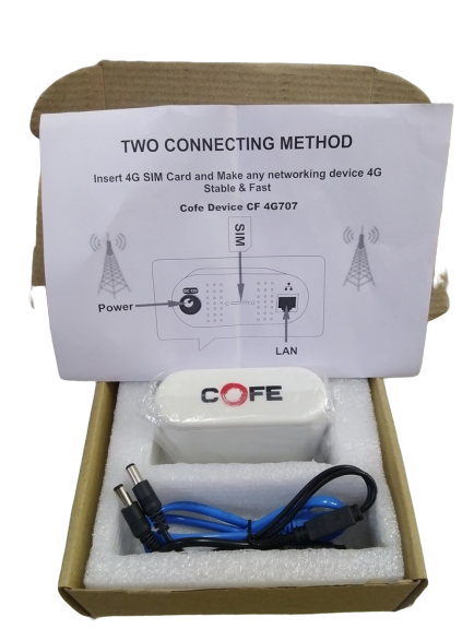 Cofe 4g Device Model Cf 4g707 - White Color, Supports All 4g Sim Cards, Ideal For Airports, Hotels, Schools And More