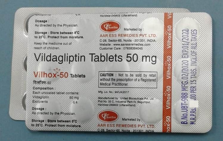 Vilhox-50 (Vildagliptin 50mg Tablets) - Drug Type: General Medicines