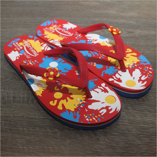 Available In Different Color Ladies Fancy Printed Rubber Slipper