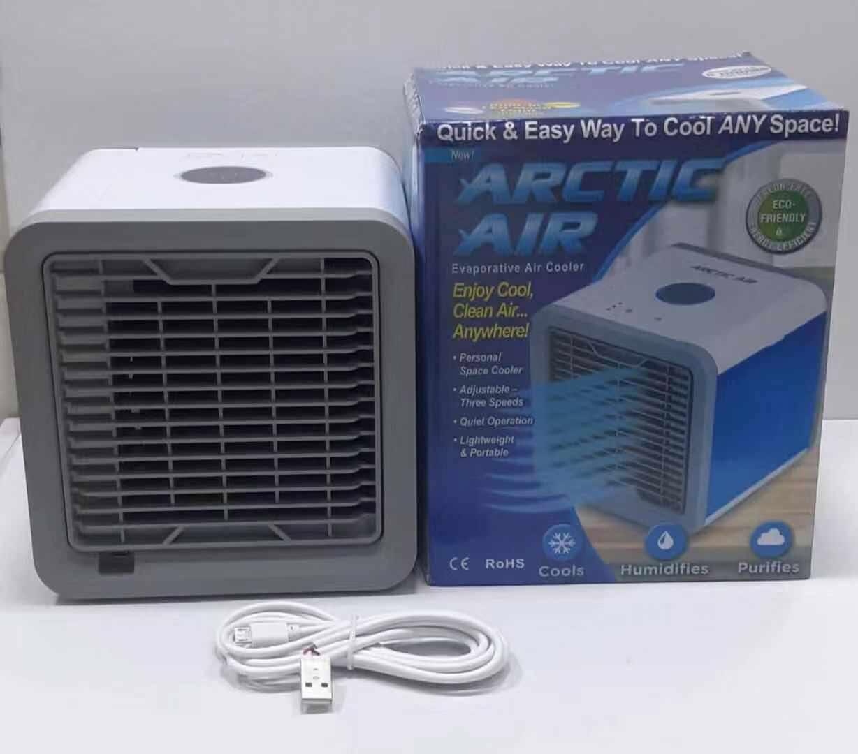 Mini Cooler - Plastic | 3 In 1 Personal Space Air Cooler With Humidifier & Purifier, Cools Up To 8 Degrees, Quiet Operation, 6-8 Hours Of Moist Air