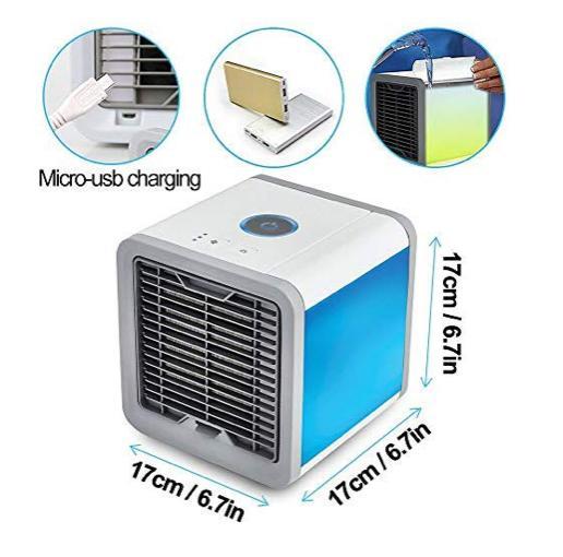 Mini Cooler - Plastic | 3 In 1 Personal Space Air Cooler With Humidifier & Purifier, Cools Up To 8 Degrees, Quiet Operation, 6-8 Hours Of Moist Air