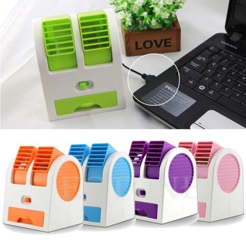 Portable Mini Cooler - Plastic, 11.8x11x15 Cm | Usb Or Battery Powered, Ultra-quiet Design, Includes Air Fragrance Balls, Easy On/off Switch