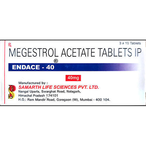 Megestrol Acetate Tablets Ip - 40mg, 8 Pieces | Effective Cancer Treatment, Oral Administration, Progestational Function