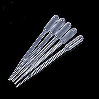 Pipettes - Plastic, 10-15cm Length, 3-5ml Capacity | Tapered Tip, Marked Graduation, Non-Sterile for Lab & Craft Liquid Handling
