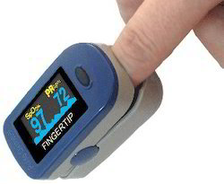 Pulse Meter - ABS Plastic, 50 x 30 x 20 mm, Blue | OLED Display, Finger Pulse Oximeter, Measurement Range 90-100%, Accuracy ±2%