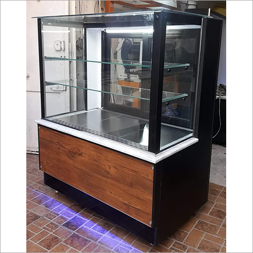 Sweet Display Counter - Glass and Stainless Steel, Polish Finish with Elegant Design and Durable Structure
