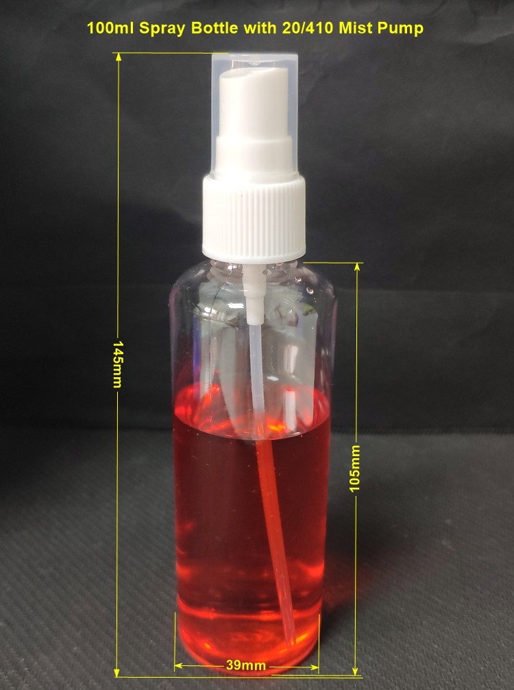 50ml 100ml Empty Clear Spray Bottle For Hand Sanitizer Washing Disinfectant Liquid Dimension(l*w*h): Diameter 39*145mm Nanometer (Nm)