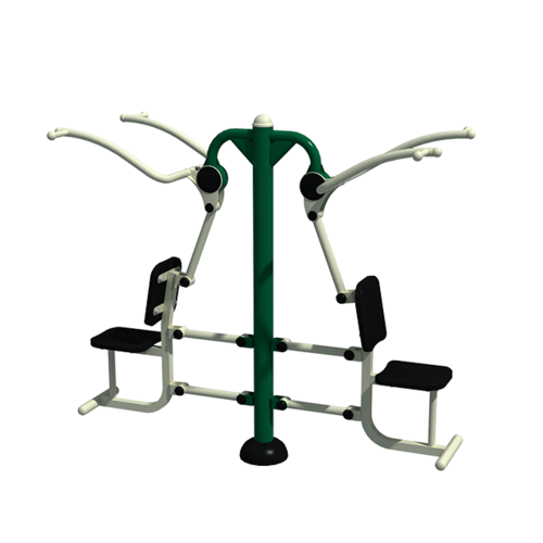 Lat Pull Down - Powder Coated Iron Seat With Fibre Hand Grip | Non-adjustable Commercial Pull Over Machine For Weight Gain