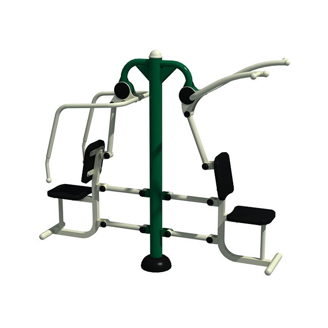 Lat Pull Down - Powder Coated Iron Seat With Fibre Hand Grip | Non-adjustable Commercial Pull Over Machine For Weight Gain