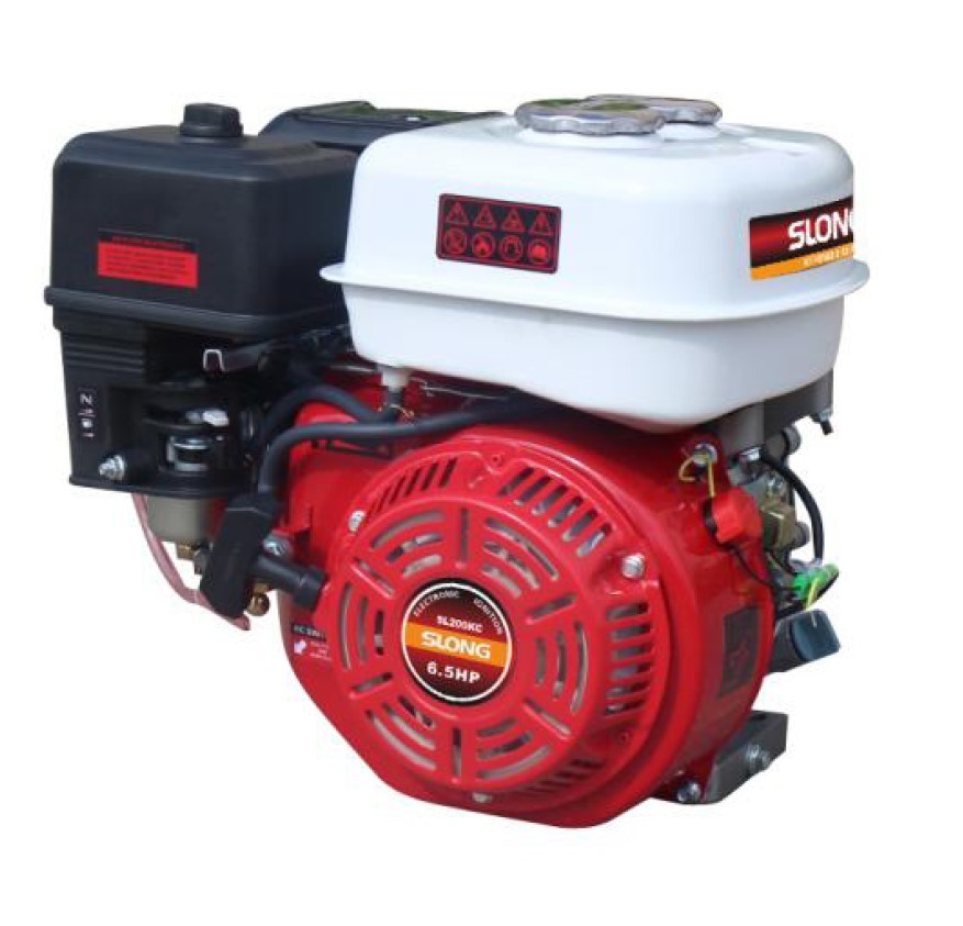 Sl200k Kerosene Engine - Aluminum & Iron, 390x335x365mm Size, 6.5hp Max Power | Ideal For Agriculture, 1-year Warranty, Recoil & Electric Starting