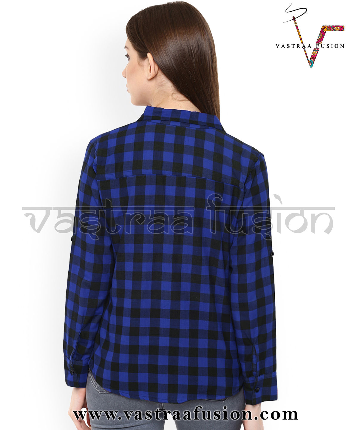 Ladies Check Cotton Shirts - 100% Cotton Flex Stitched, Regular Fit, Available In 25 Colors & Sizes 36 To 50 Inches, Full Sleeves, Classic Collar
