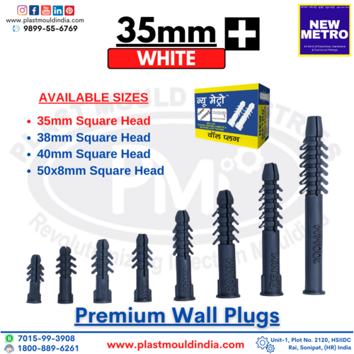 White 35 Mm Wall Plugs