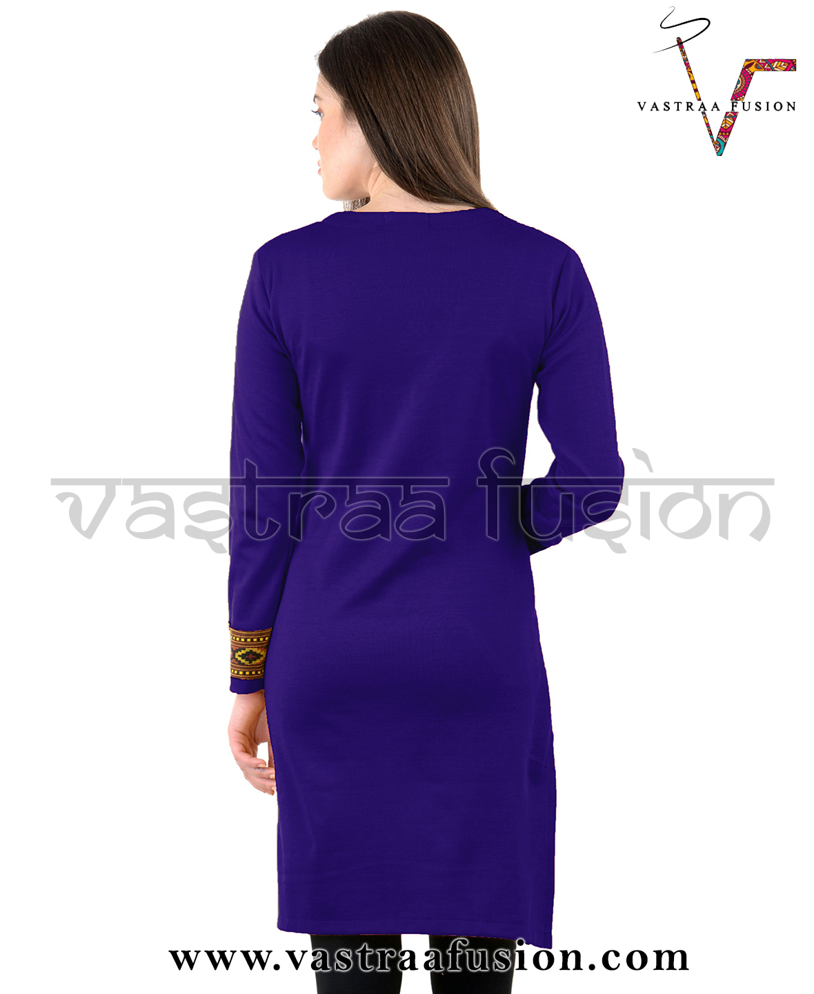 Woolen Kurtis - Woolen Fabric, Size 36-50 Inches, Available In 25 Colors | Regular Fit, Long Sleeve, Embroidered Pattern For Casual & Festive Wear