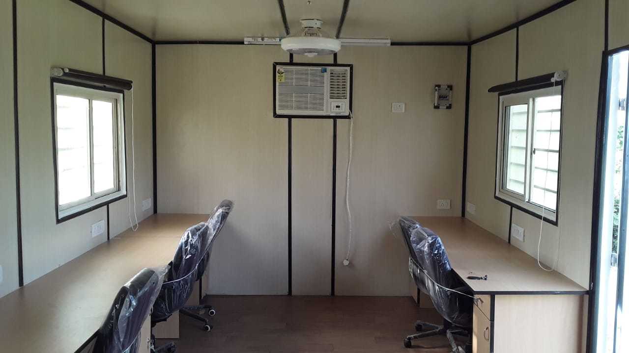 Bunkhouse Cabins Units - Steel Frame, Portable, White, Swing Door, Container Walls | Robust Design, Long Functional Life, Ideal For Office Use