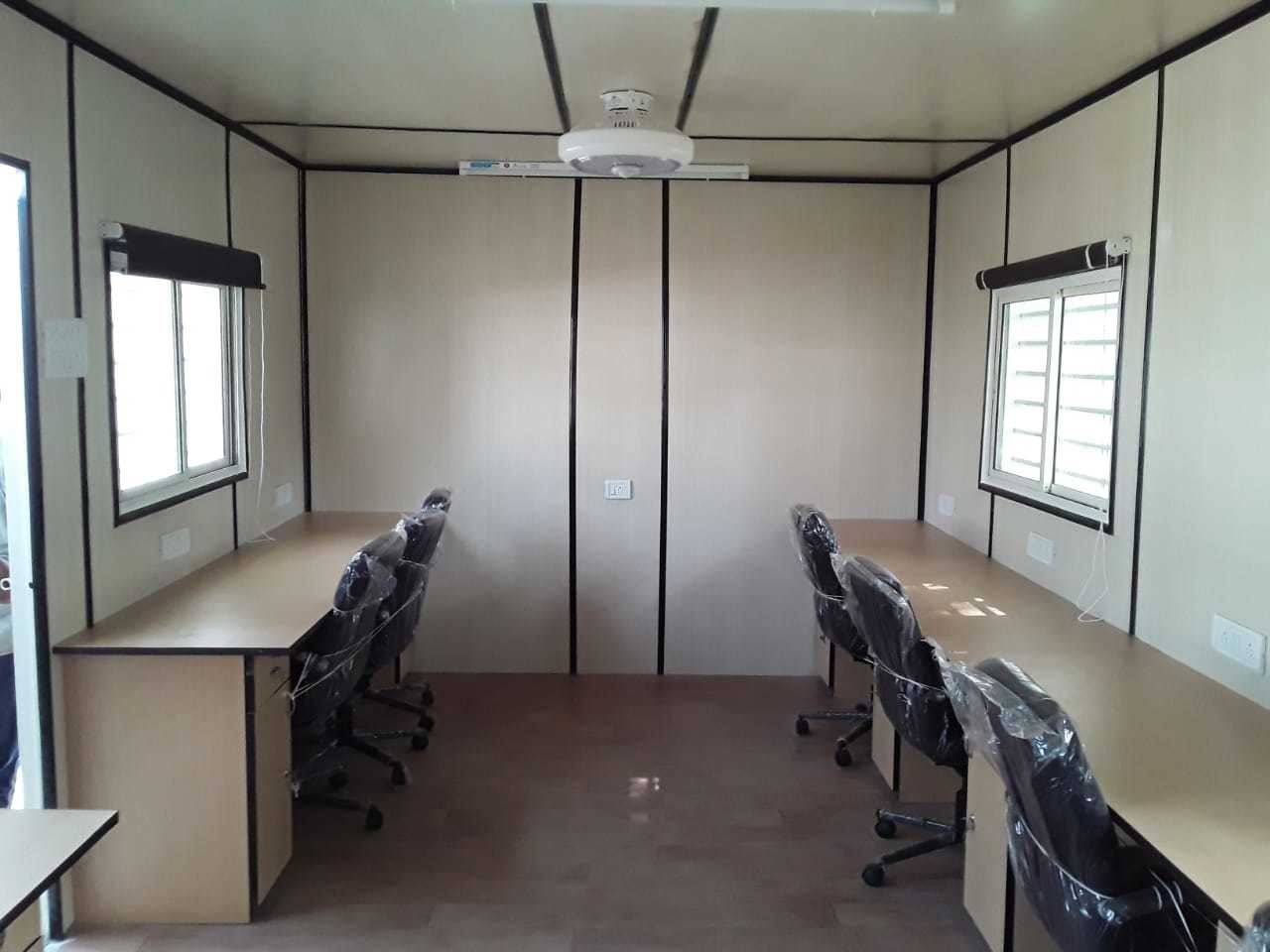 Bunkhouse Cabins Units - Steel Frame, Portable, White, Swing Door, Container Walls | Robust Design, Long Functional Life, Ideal For Office Use