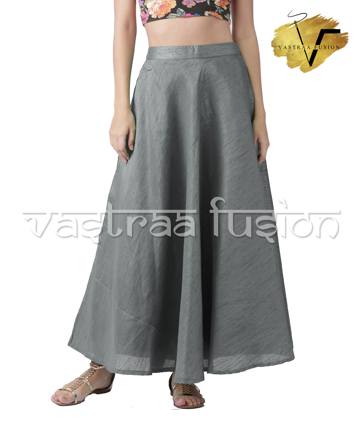 Fancy Chanderi Skirts - Cotton Blended Jute, Size 36 To 50 Inches, Available In 25 Colors - Regular Fit For Casual & Festive Occasions