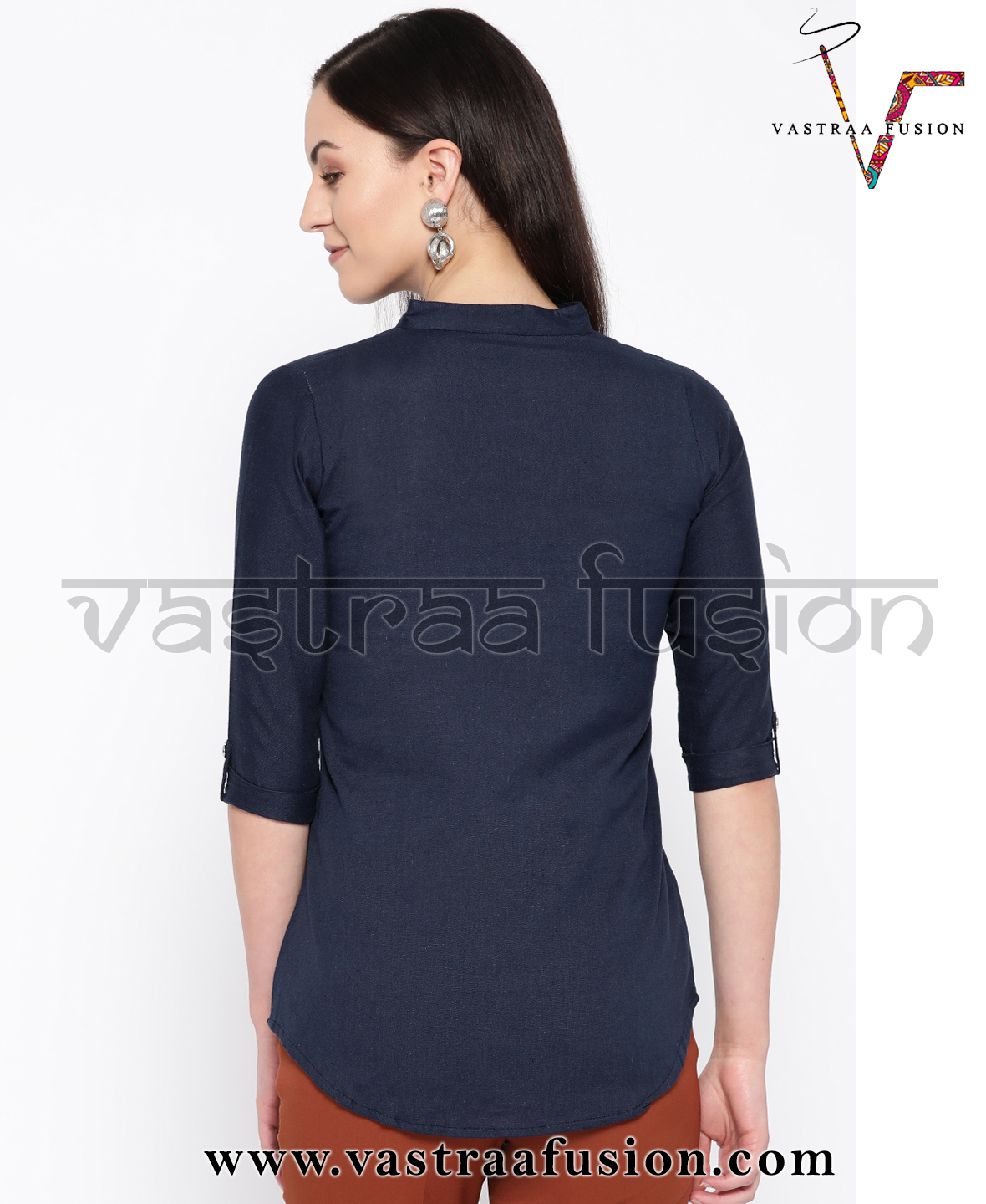 Ladies Solid Colour Regular Top Or Shirt - Cotton Blended Jute, 29 Inches Length, Available In 25 Colors, Size 36 To 50 Inches, Casual And Festive Wear