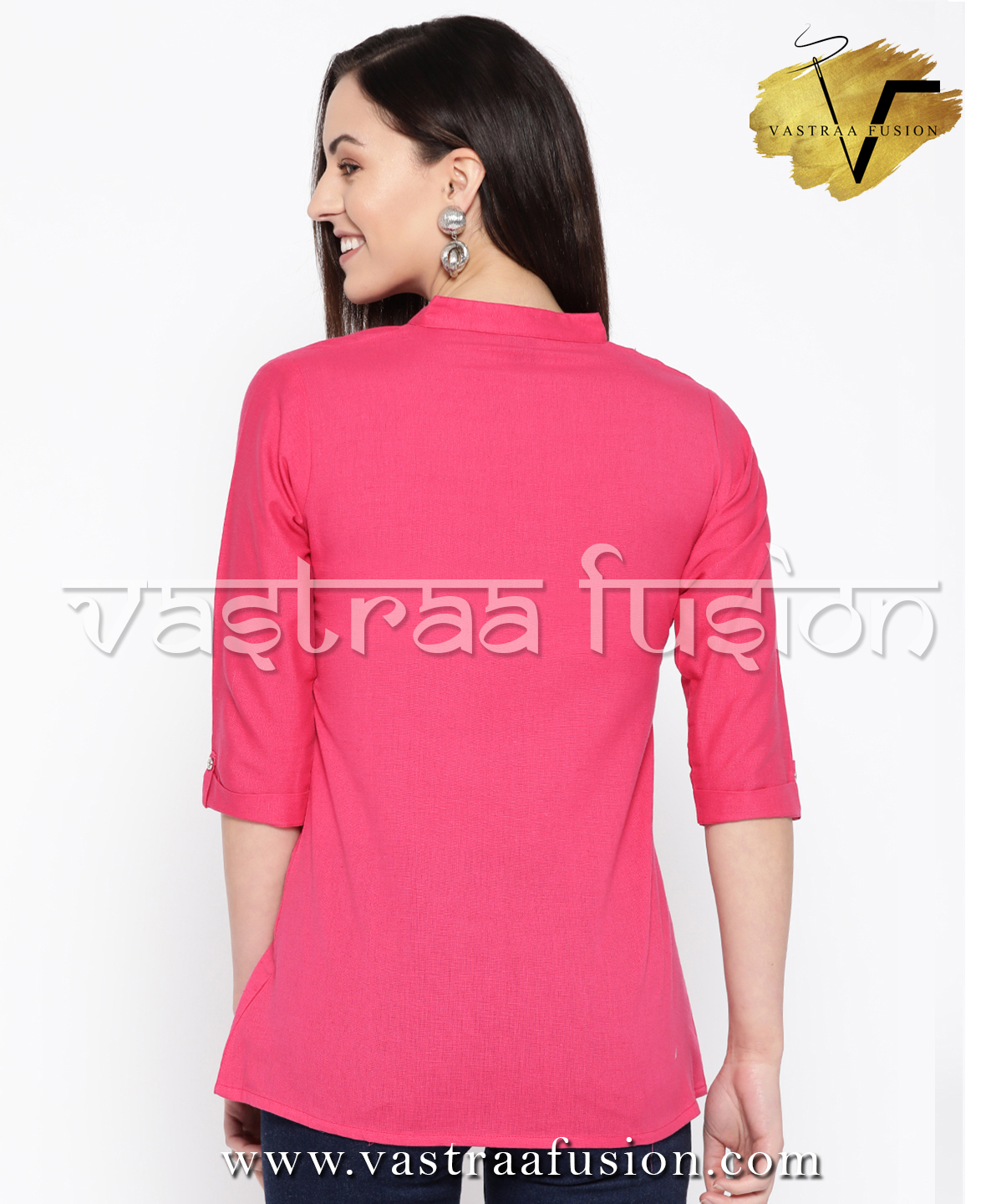 Ladies Solid Colour Regular Top Or Shirt - Cotton Blended Jute, 29 Inch Length, Available In 25 Colors, Regular Fit, Suitable For Casual And Festive Occasions