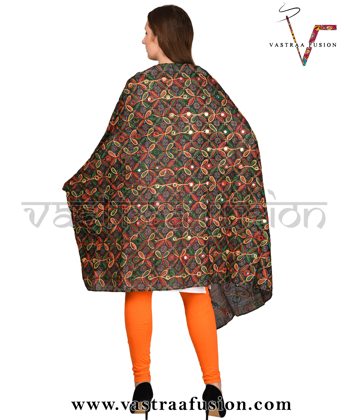 Ladies Flower Work Aari Dupatta - Cotton Blended Jute, 36-50 Inches Regular Fit | Hand Embroidered, Available In 25 Vibrant Colors, Ethnic Indian Design, Washable