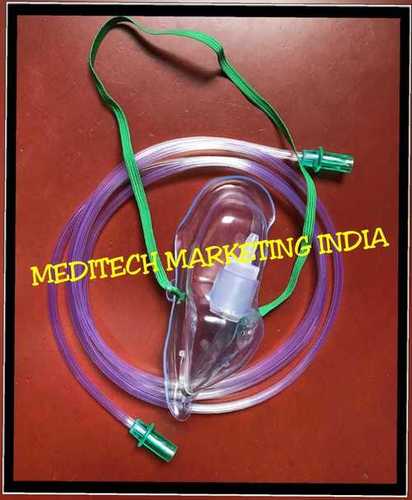 Oxygen Mask - Non Sterile, Latex Free , High Quality For Hospital And Clinic Use, Suitable For All Ages, 100 Grams, Transparent
