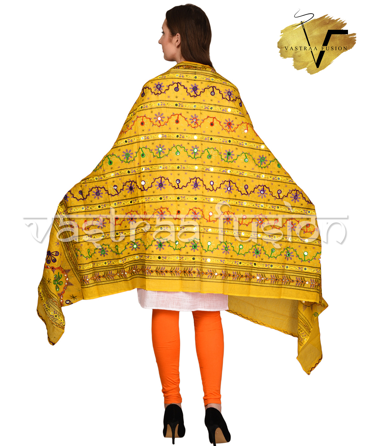 Ladies Trendy Line Dupatta - Chiffon, 2.50 Meter Length, Available In 14 Vibrant Colors , Hand Embroidered Aari Work With Taping Border