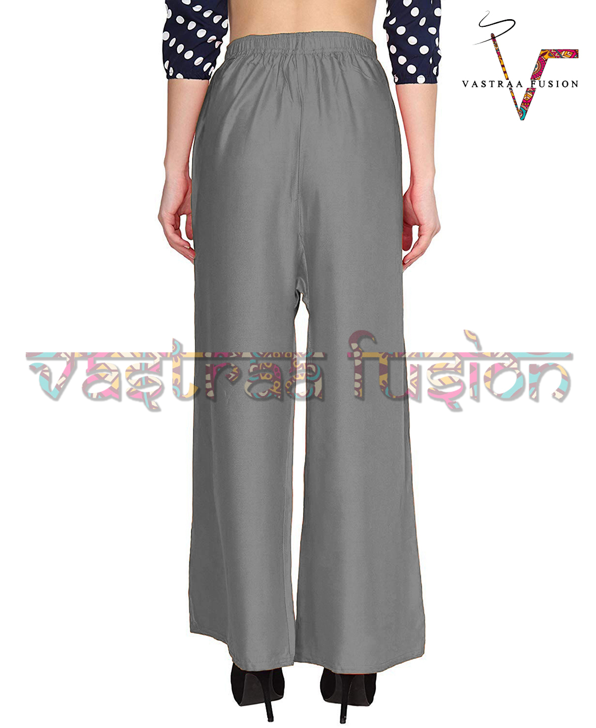 Ladies Bottom Rayon Palazzo With Medium Flairs - Cotton Blended Jute, 38 Inch Length, Multi Color Options | Regular Fit, Washable, Perfect For Casual And Festive Occasions