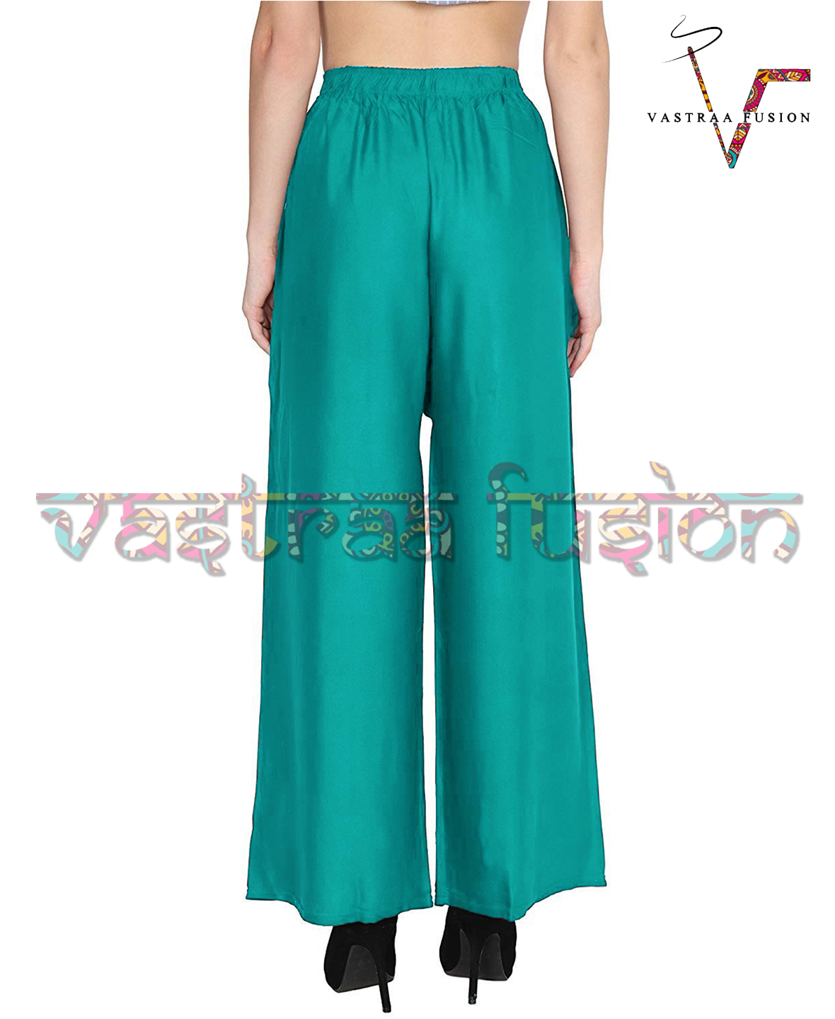 Ladies Bottom Rayon Palazzo With Medium Flairs - Cotton Blended Jute, 36-50 Inch Size, Multi Color Options , Regular Fit For Casual And Festive Occasions