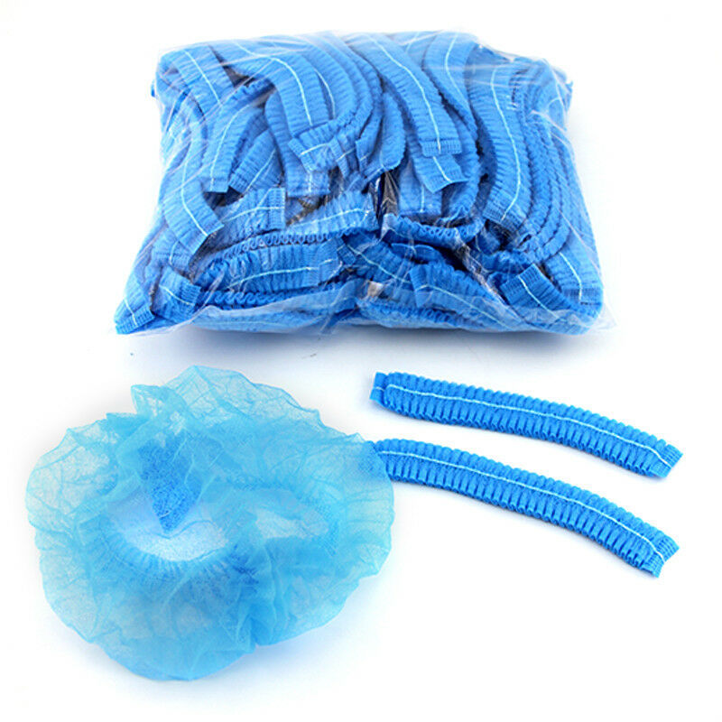 Blue White Bouffant Caps - Non Woven, 21/18 Inch, Blue/white Color | Soft, Reusable, Disposable, Elastic Fit For All Head Sizes