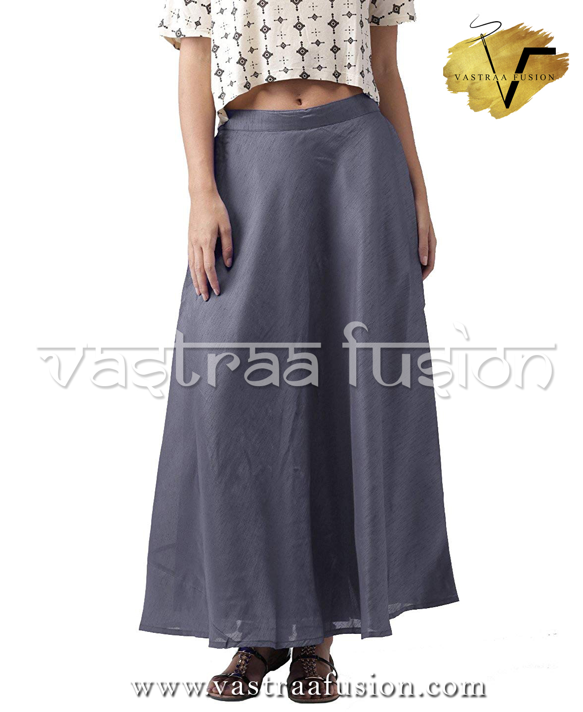 Ladies Designer Chanderi Skirts - Cotton Blended Jute, Sizes 36 To 50 Inches, Available In 25 Colors | Regular Fit For Casual And Festive Occasions