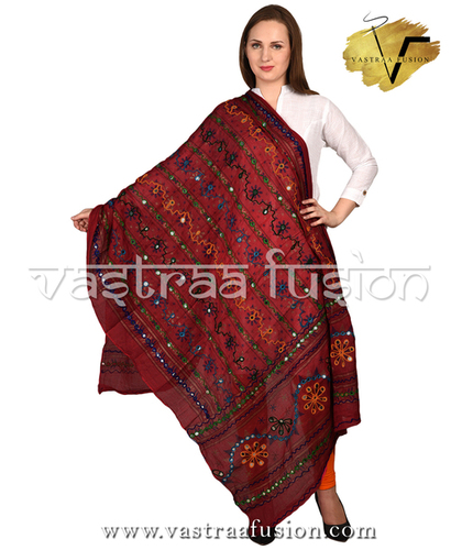 Hand Embroidered Phulkari Dupatta - 2.50 Meters, Aari Work in 10 Vibrant Colors | Festive and Casual Wear for Women, Customizable Logo