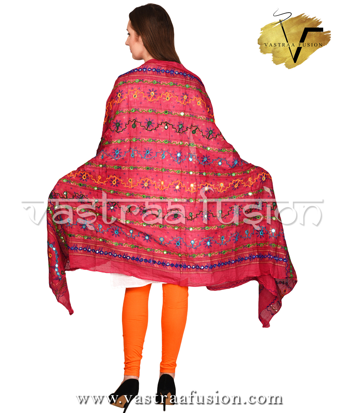 Aari Work Hand Embroidered Phulkari Dupatta - 2.50 Meter Length, Multi-color Options | Best Quality, Casual And Festive Wear, Washable, Taping Border