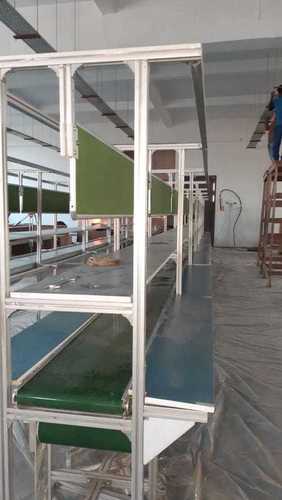 Ms Pipe 38X38Mm Powder Coated Motorized Belt Conveyors