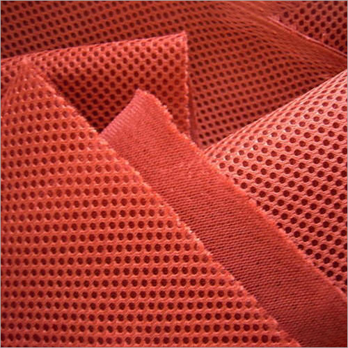 Air Mesh Sport Shoes Fabric - Mesh Fabric, Red Color | Washable, Plain Texture, Ideal for Footwear Industry
