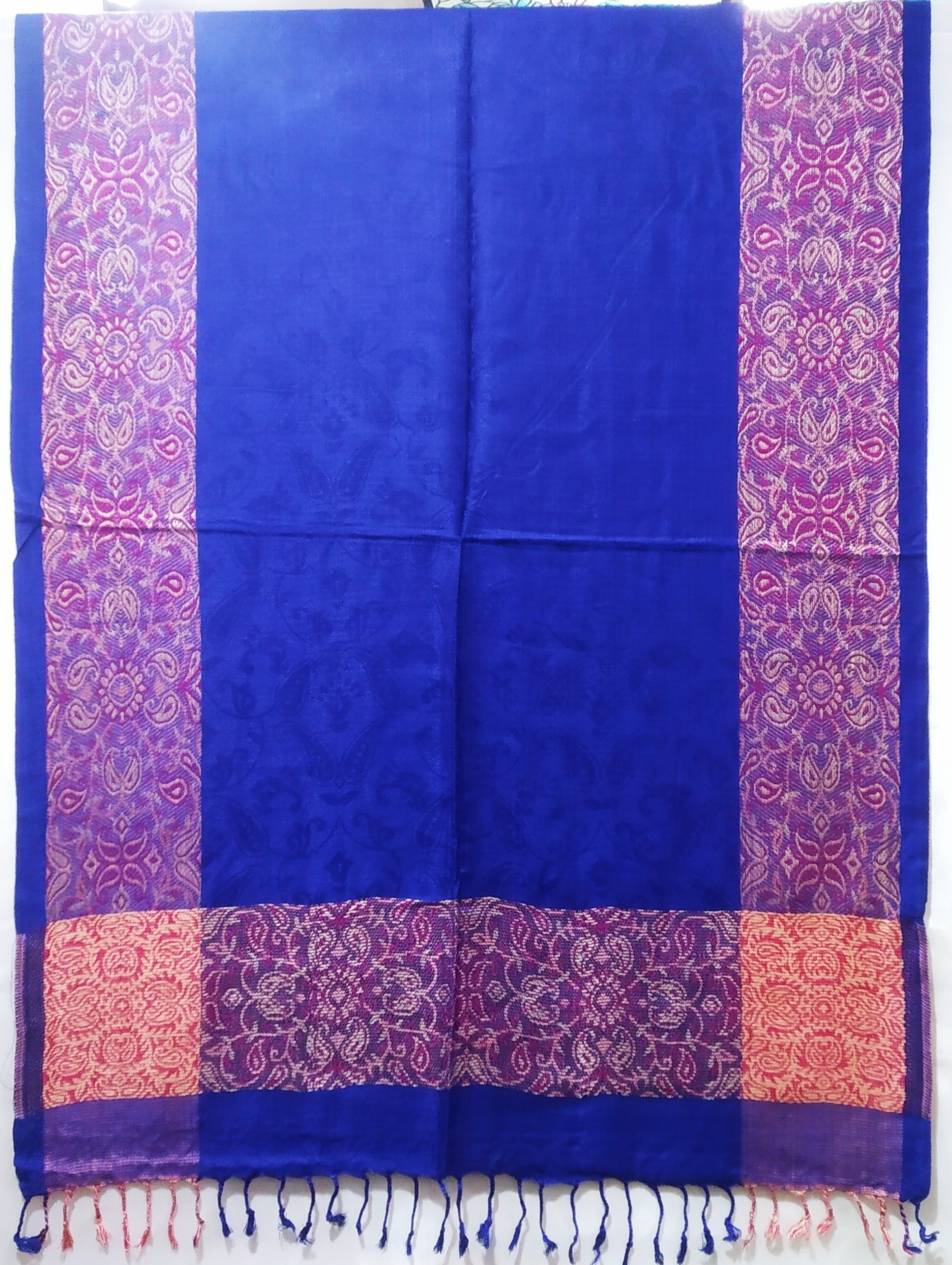 Fancy Jamawar Shawl - Color: Black Golden