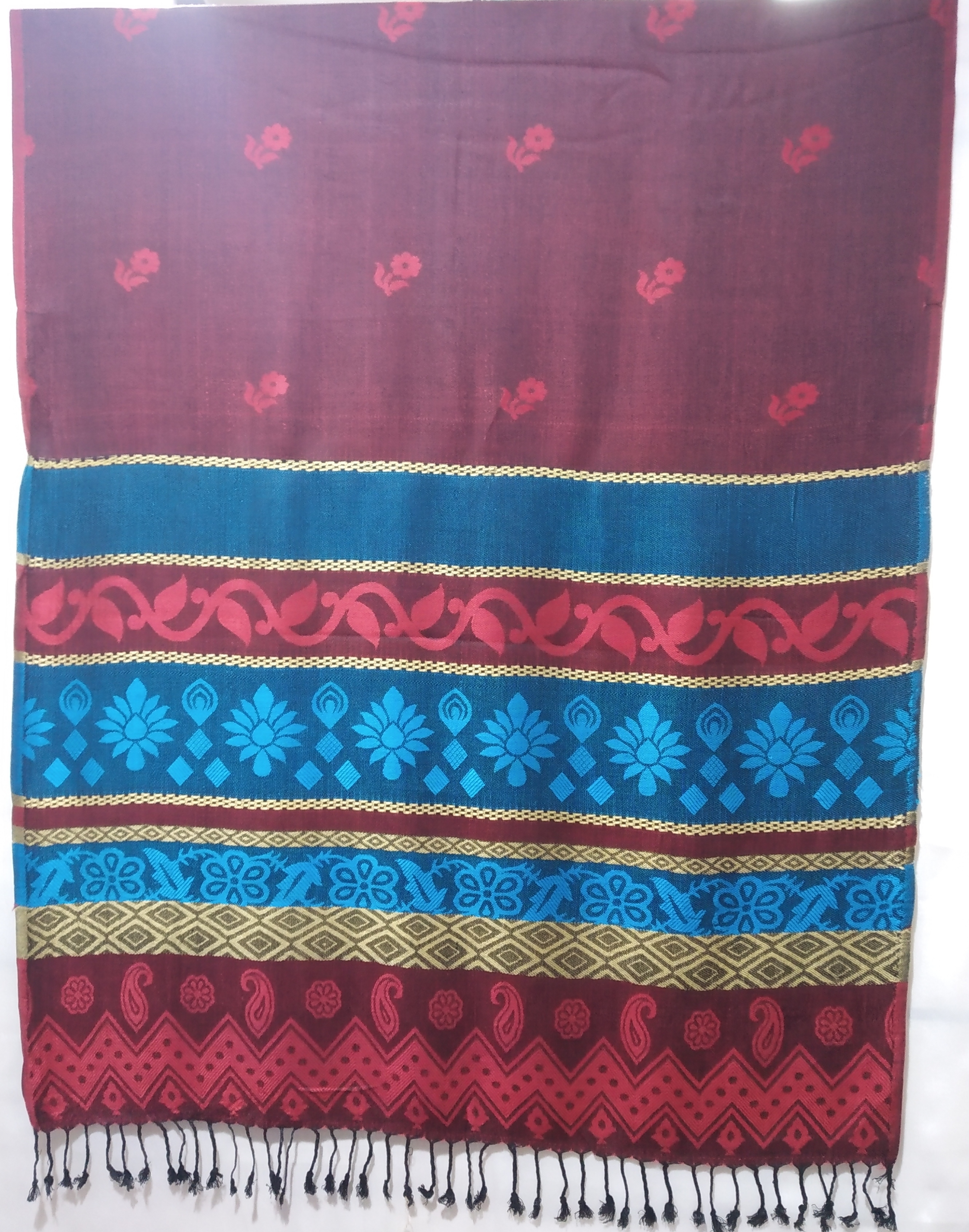 Jaquard Jamawar Shawl - 70x180 Cm | Premium Silk Material, Custom Sizes And Designs Available