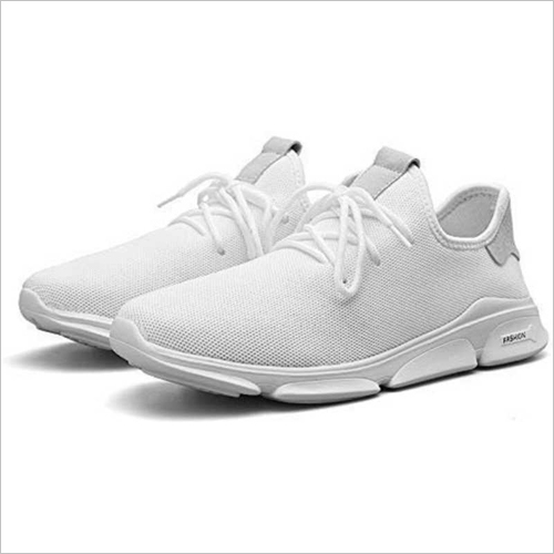 White Sports Shoes - Fabric Material, Low Heel Size | Lightweight, Breathable Design for Enhanced Comfort